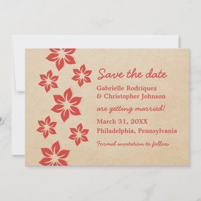 Save The Date Flore tropicale Enregistrer l'Invitation de date,  (Devant)