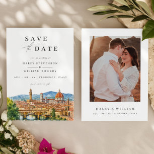 Save The Date Florence Italie Aquarelle Ciel Destination