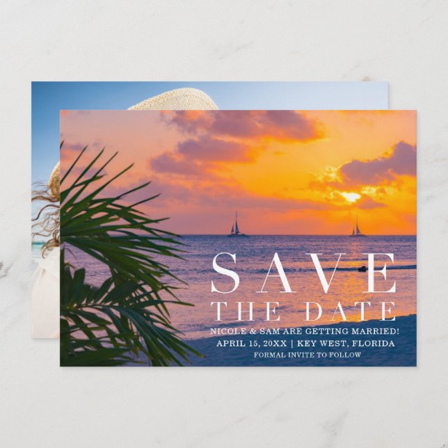Save The Date Florida Keys Destination Wedding Enregistrer la da (Devant / Derrière)
