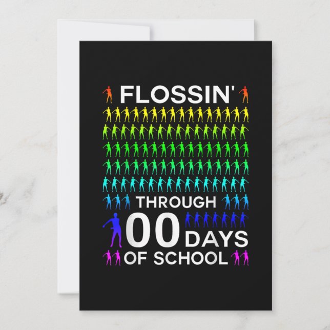 Save The Date Flossin Through 100 Days Of School 100Th Day Floss (Devant)