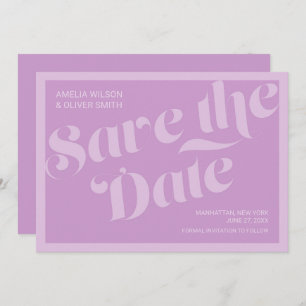 Save The Date Flourish Typography Lavender Lilac Enregistrer la