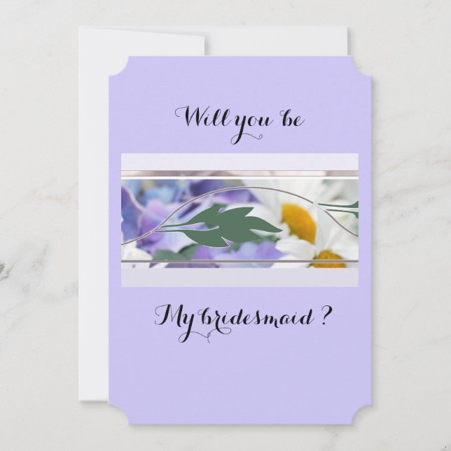 Save The Date Flower Abstract Will You Be My Bridesmaid card (Devant)