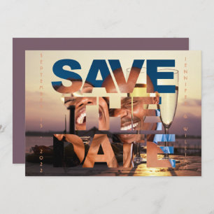 Save The Date Flutes de Champagne Coucher de soleil romantique M