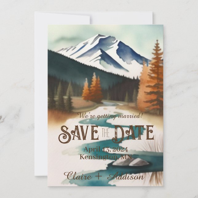 Save The Date Flux de montagne rustique (Devant)