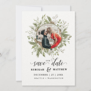 Save The Date Foliage Mariage de Noël Photo Enregistrer La Dat