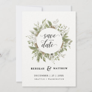 Save The Date Foliage Mariage de Noël Photo Enregistrer La Dat