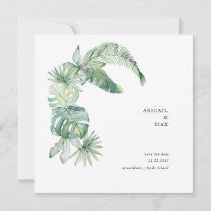 Save The Date Foliage tropical simple Enregistrer le Carré de da