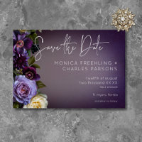 Foncé Moody Purple Lavender Floral Mariage moderne