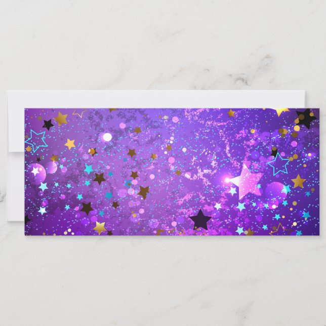 Save The Date Fond en feuille de papier violet avec des étoiles (Devant)