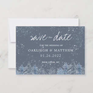 Save The Date Forêt aquarelle hivernale rustique Enregistrer la
