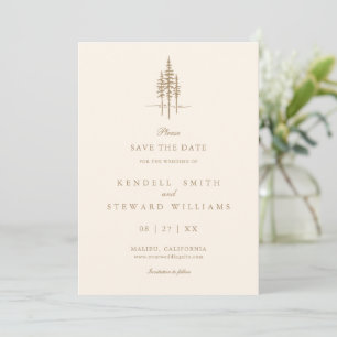 Save The Date Forêt d'arbres moderne Mariage rustique Enregistre