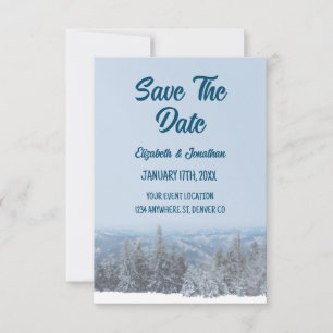 Save The Date Forêt De Montagnes Neiges Sauvez La Date