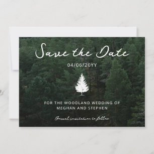 Save The Date Forêt de sapin Silhouette Paysage photo Mariage