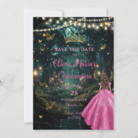 Forêt enchantée Fuchsia Robe rose Quinceañera 16