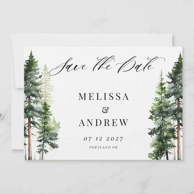 Save The Date Forêt forestière Sauvez la date (Devant)