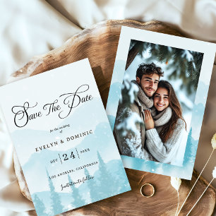 Save The Date Forêt neigeuse Mariage d'hiver Photo