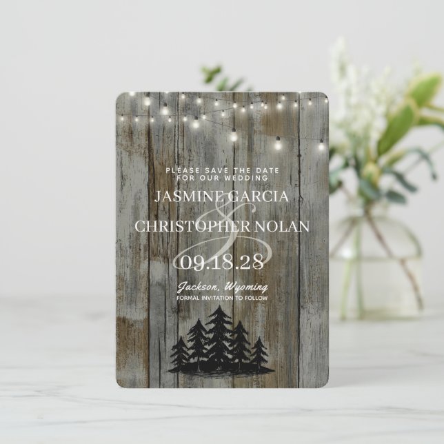 Save The Date Forêt Noire rustique (Debout devant)