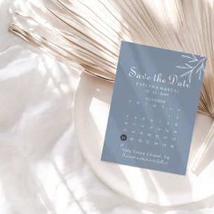 Save The Date Formal Minimal Dusty Blue Enregistrer le calendrie