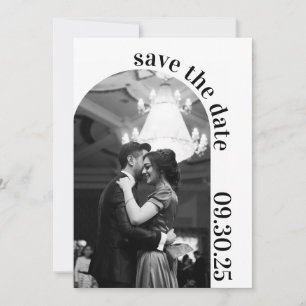 Save The Date Formal Simple Noir et Blanc Enregistrer la date