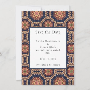 Save The Date Formes de fleurs et d'étoiles Mariage de design dé