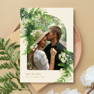 Save The Date Fougères Florales Mariage Épargnez la Date