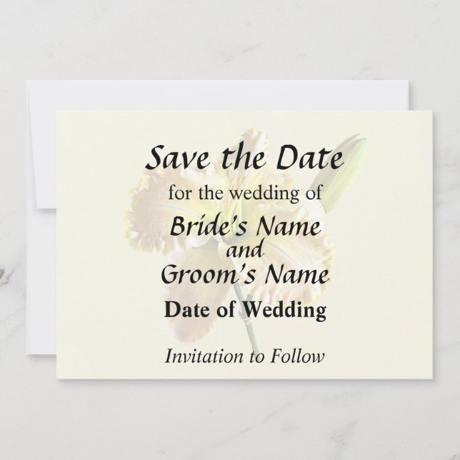 Save The Date Fournitures de mariage Lys du jour jaune (Devant)