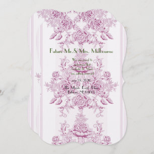 Save The Date français chic, rose, toile, floral, motif, victori