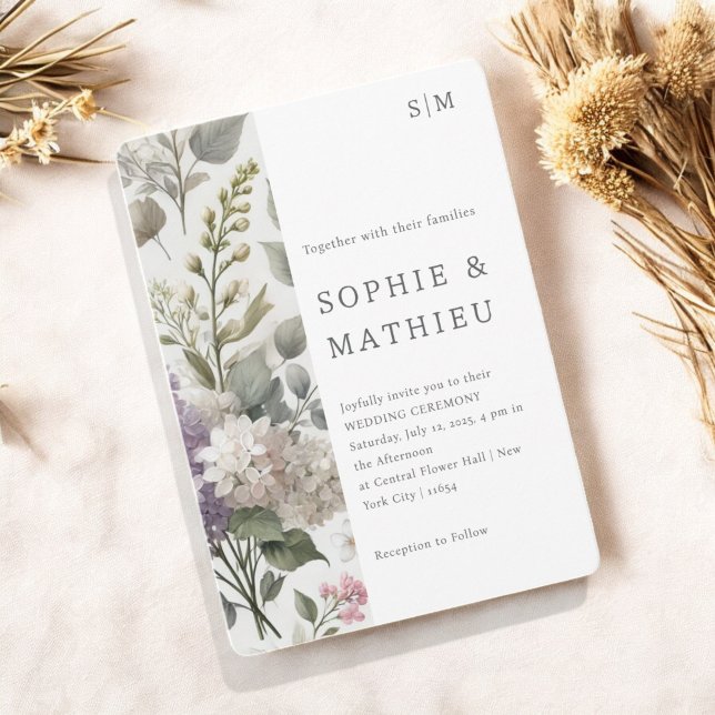 Save The Date Français Lilac Aquarelle Florale Élégante Printemp (Créateur téléchargé)