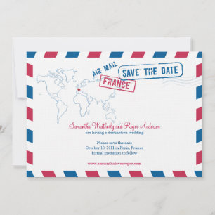 Save The Date France Air Mail Mariage Enregistrer La Date