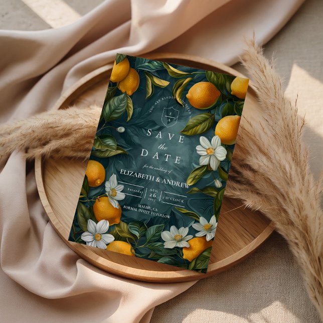 Save The Date Fresh Lemon Grove Botanical Wedding (Créateur téléchargé)