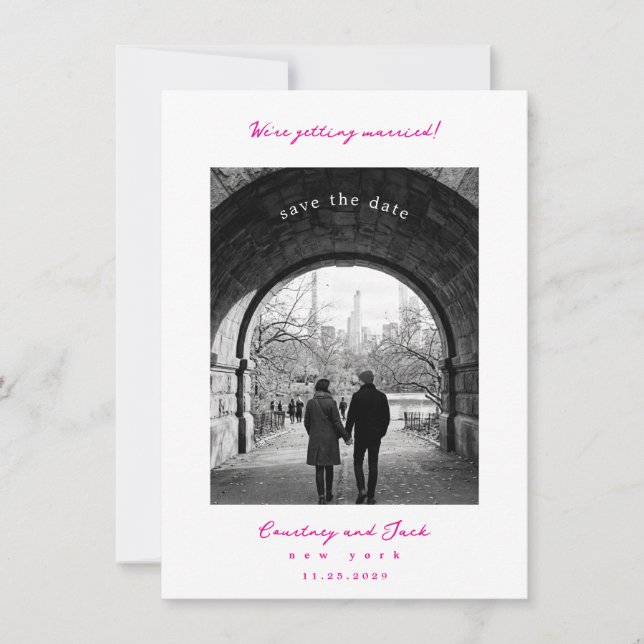 Save The Date Fuchsia Enregistrer la date de mariage (Devant)