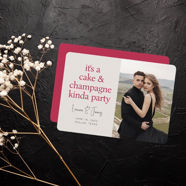 Save The Date Fun Bold Typographie Magenta Pink Mariage (Créateur téléchargé)