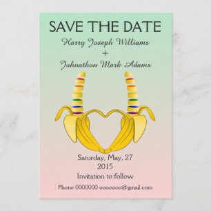 Save The Date Fun Gay Banana Coeur Mariage Enregistrer La Date