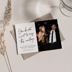 Save The Date Fun tendance noir blanc blanc deux photo