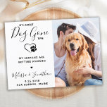 Save The Date Funny Animal Mariage Custom Photo Chien<br><div class="desc">Il s'agit de Chien parti ! Laissez votre meilleur chien annoncer votre fiançailles avec cette carte de fiançailles de chien de chien de compagnie moderne et drôle "C'est à propos de chien qui est parti" J'annonce "Mes humains sont en train de se marier". Customisez avec votre photo préférée, et personnalisez...</div>