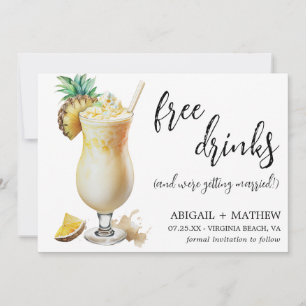 Save The Date Funny Classic Pina Colada Cocktail Mariage photo