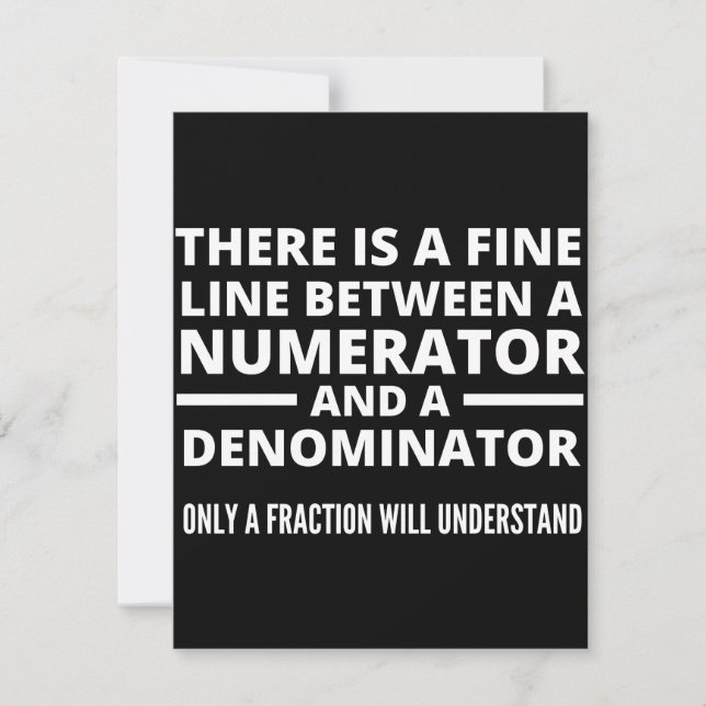 Save The Date Funny Math FINE LIGNE NUMÉRATEUR DENOMINATEUR (Devant)