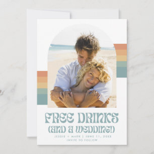 Save The Date Funny Retro Sunset Beach Mariage