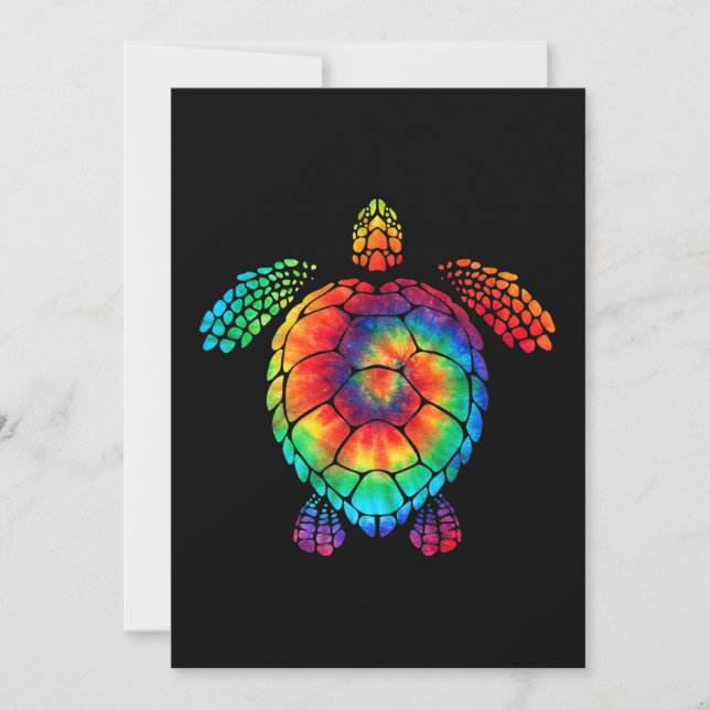 Save The Date Funny Sea Turtle Ocean Tie Dye Rainbow Hippie (Devant)