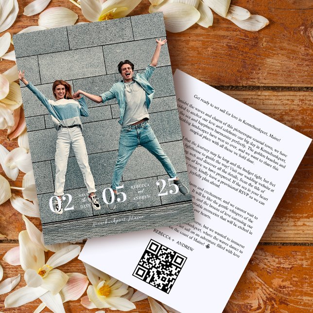 Save The Date Funny & Stylish Unmatched Wedding Photo Card (Fun & Stylish Unmatched Wedding Photo Card Save the Date with Envelope. )
