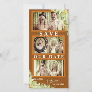 Save The Date Funy Couples Mustache Photo Strip Enregistrer la d