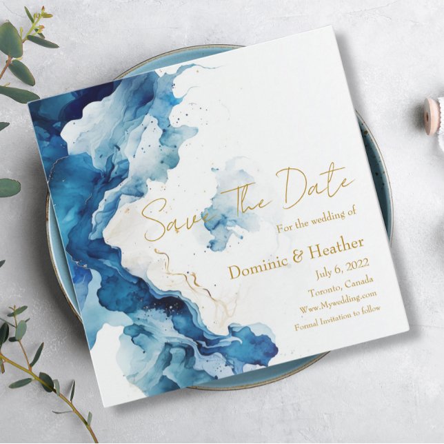 Save The Date Gala AZURE Marble Dreams | Épargnez la date d'effe (Créateur téléchargé)