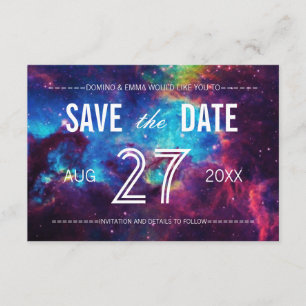 Save The Date Galaxie colorée Enregistrer la date