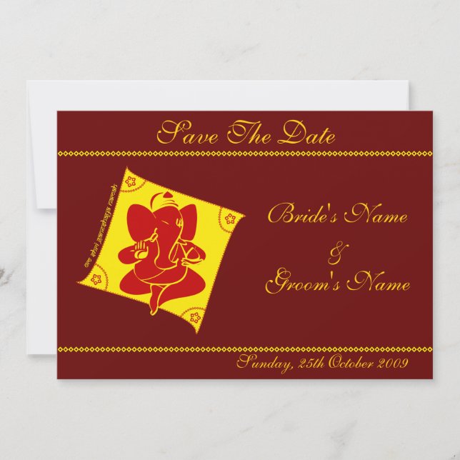 Save The Date Ganesha Enregistrer La Date (Devant)