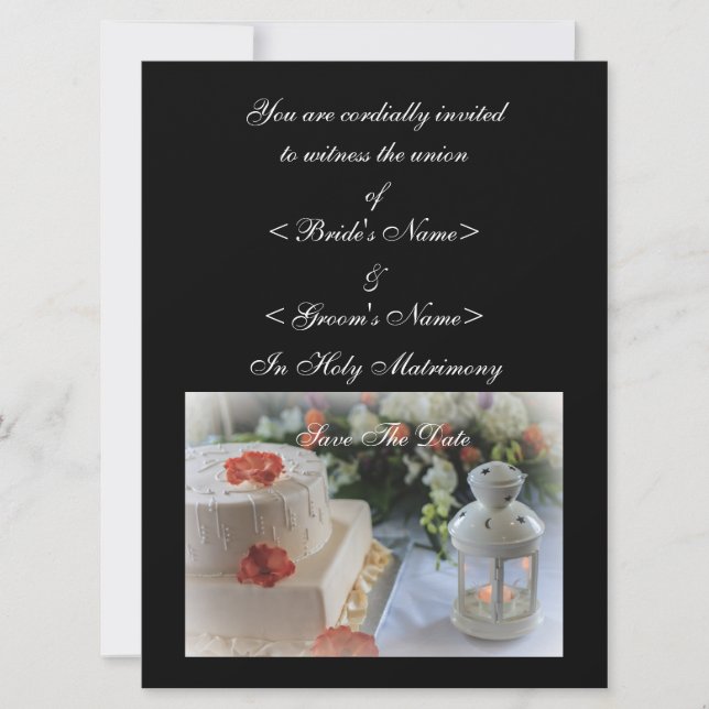 Save The Date Gâteau mariage et lanterne (Devant)