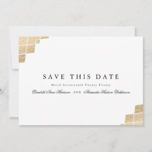 Save The Date Gatsby Géométrique Or Calligraphie