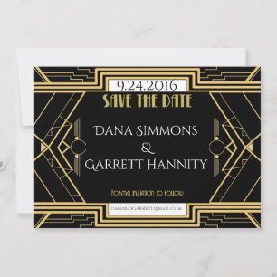 Save The Date Gatsby Gold Mariage Suite cérémonie