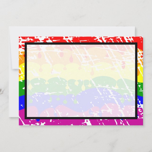 Save The Date Gay Rainbow Freedom Flag Wedding Enregistrer la da (Devant)