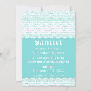 Save The Date Geek Chic Binary Enregistrer la date Invitation, A
