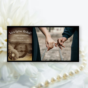 Save The Date Gerber Daisy et Horseshoe Western Sepia Mariage